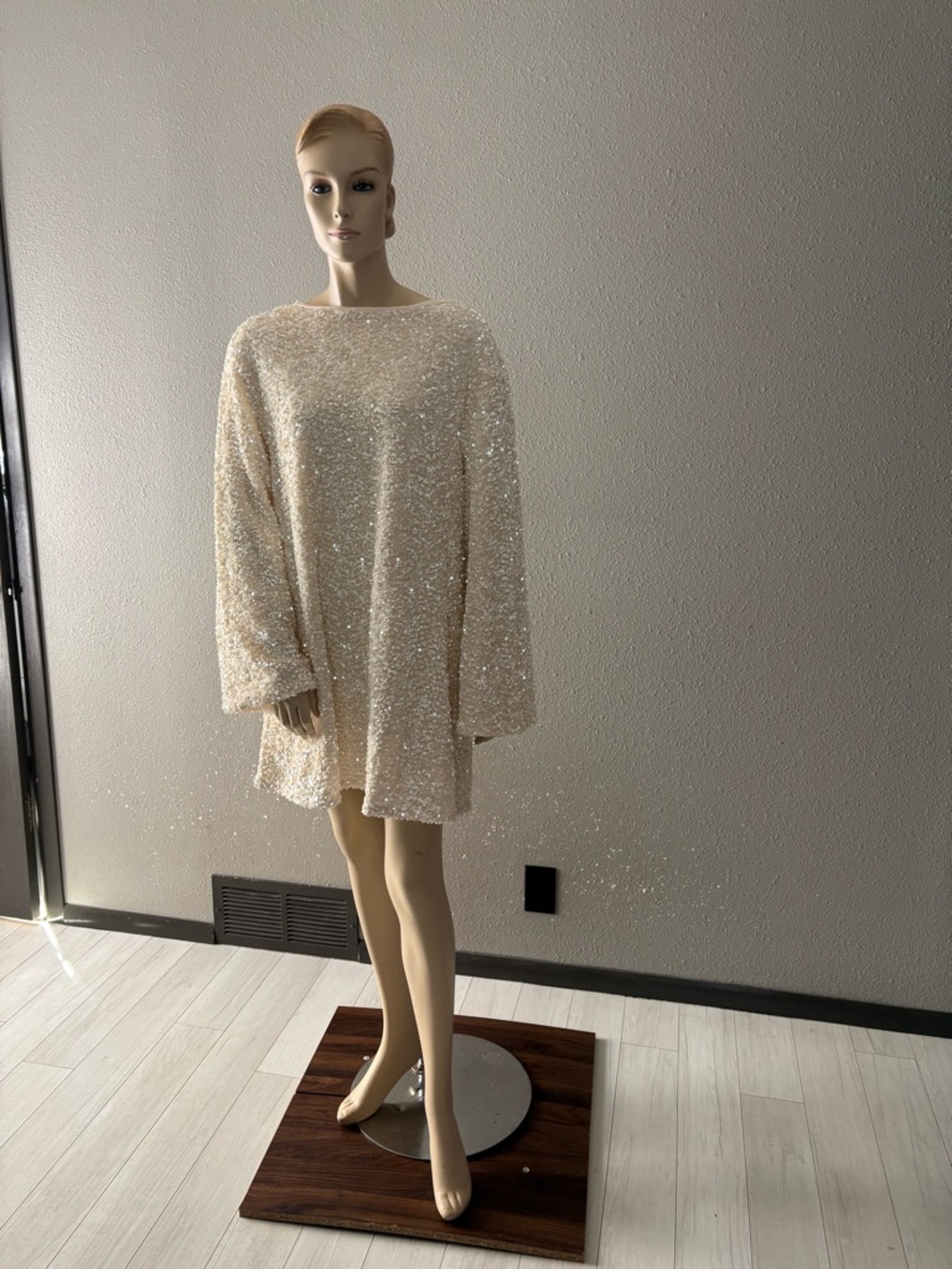 H&M Ivory Sequin Mini Dress